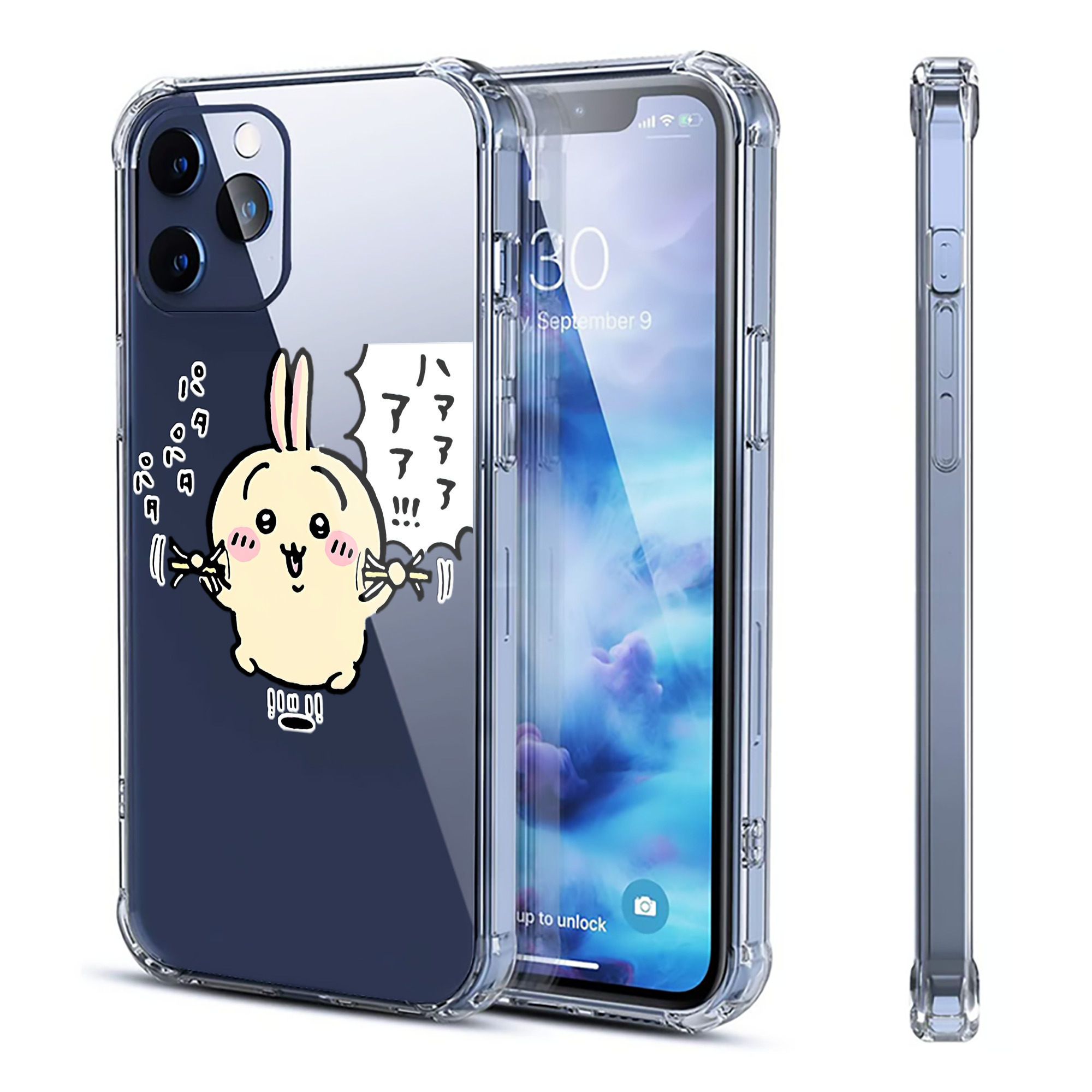 （画像用） ちいかわ うさぎ Chii-kawa usagi 【iPhone 12シリーズ対応】透明スマホケース（クリアソフトケース）